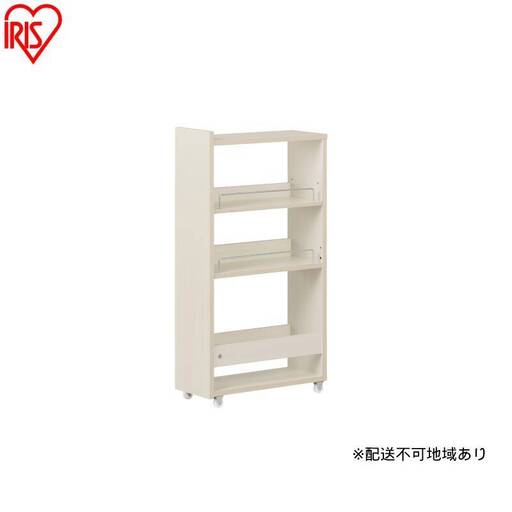 キッチン隙間収納ラック KSRーL180 ホワイト 隙間収納 すきま収納 ラック 18cm キッチンラック スリム キャスター付き ストッカー 収納 おしゃれ パントリー 棚 薄型 冷蔵庫横 洗面所 キッチン収納 アイリスオーヤマ ロータイプ