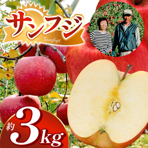 【先行受付】サンふじ　3kg　（9～12玉）