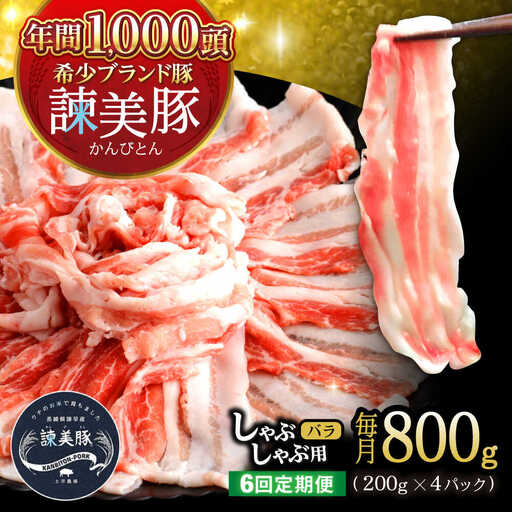 【6回定期便】諫美豚 バラ肉 しゃぶしゃぶ用 計4.8kg / 小分け 豚肉 ぶたにく バラ ばら 豚バラ しゃぶしゃぶ / 諫早市 / 株式会社土井農場[AHAD104]