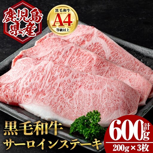 鹿児島県産 黒毛和牛 サーロイン ステーキ (計600g・200g×3) 国産 牛肉【肉のちょーさん】B203