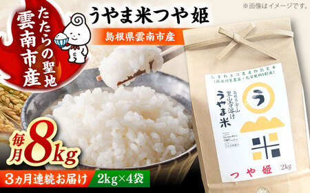 【令和8年産】【全3回定期便】うやま米 つや姫 8kg（2kg×4）[AIDB090-r8] 米 定期便