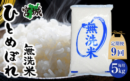【9回定期便】宮城県産ひとめぼれ【無洗米】　5kg×1袋