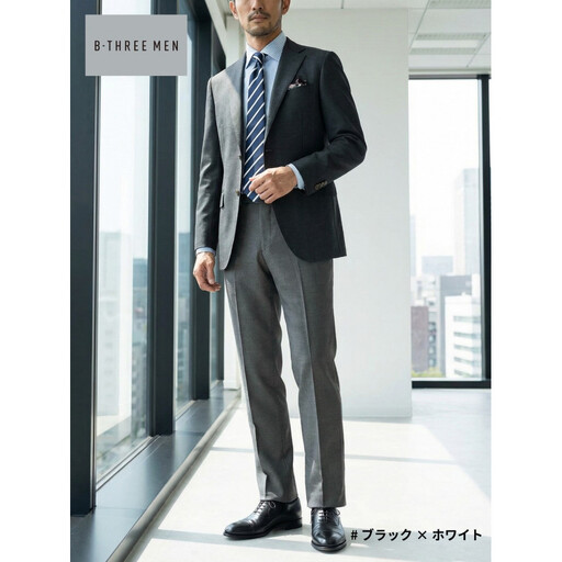 【B-THREE MEN/ビースリーメン】上品なのにラクチン メンズストレートパンツ(550087)