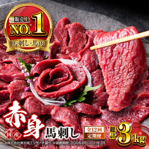 【全12回定期便】国産 赤身馬刺しセット 約250g 赤身馬刺し[AYBP028]