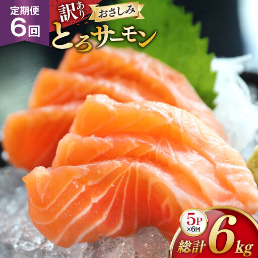 定期便 訳あり とろサーモン 刺身 5パック計1kg×6回 総計6kg 毎月 6回 定期