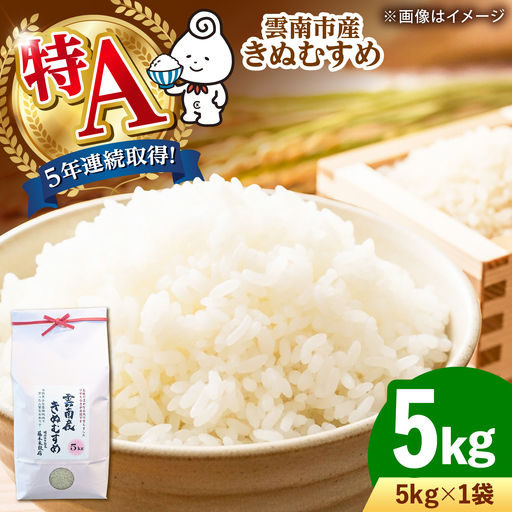 米 雲南市産きぬむすめ 5kg  [AIDB099] 