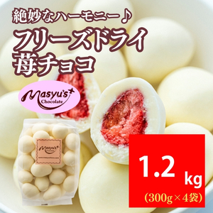 フリーズドライ苺チョコ 1200g 300gx4袋 4月～10月発送 チョコレート チョコ スイーツ お菓子 おかし いちご ホワイトチョコ ギフト プレゼント 兵庫県 伊丹市