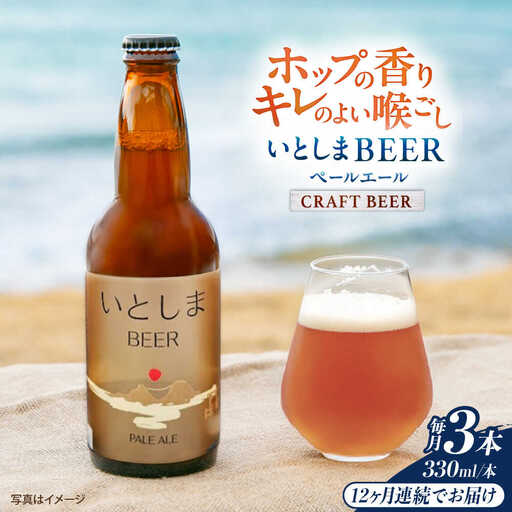 【全12回定期便】 いとしまBEER (ペールエール) 330ml×3本 糸島市 / 蔵屋 クラフトビール[AUA049]