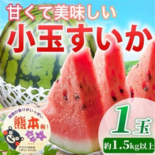小玉すいか 1玉入り 約1.5kg以上(益城町)【1684315】
