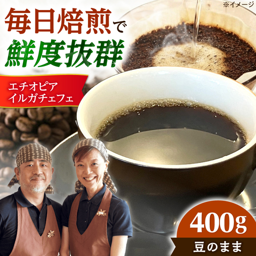 【スピード発送】エチオピア・イルガチェフェ  400g 豆のまま コーヒー 珈琲 豆 粉 コーヒー豆 コーヒー粉 ドリップ ギフト 大阪府高槻市/自家焙煎コーヒー マウンテン[AOEL014-01]