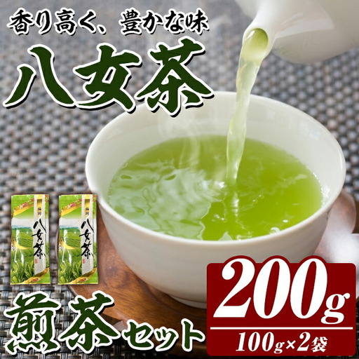 八女茶 煎茶 セット (100g×2袋) 茶 お茶 八女茶 煎茶 パック 福岡県産 【木村食品】as46-017