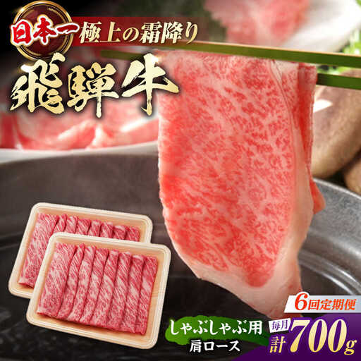 【6回定期便】飛騨牛 牛しゃぶ用肩ロース 700g / 浅井商店[AWBJ022] 飛騨牛