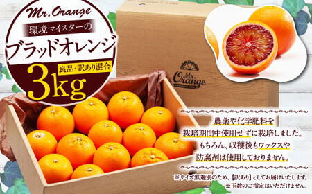 環境マイスターのブラッドオレンジ 良品・訳あり混合 3kg 【2027年2月上旬-3月上旬迄順次発送予定】オレンジ くだもの 果物 フルーツ ブラッドオレンジ