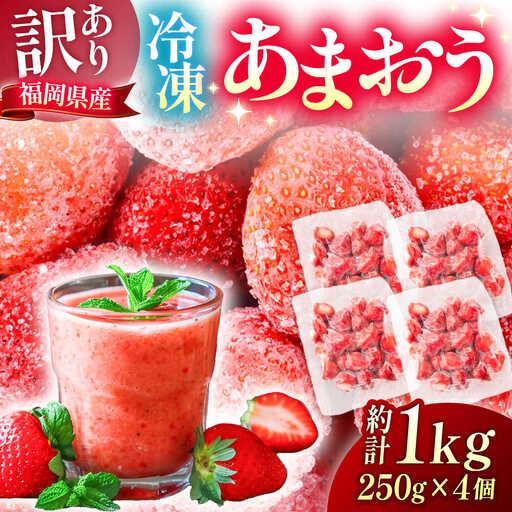 【訳あり】福岡県産 冷凍あまおう 1kg (250g×4個) [VEG012] いちご 苺 イチゴ 取り寄せ