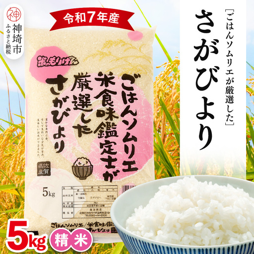 【令和7年産】ごはんソムリエが厳選 白米 さがびより 5kg(H063157)