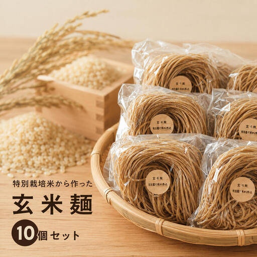 玄米麺 特別栽培米使用 米粉 奈良県産 玄米麺【10個セット】