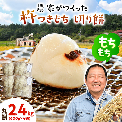 杵つきもち 丸餅 2.4kg [AZBW005] 餅