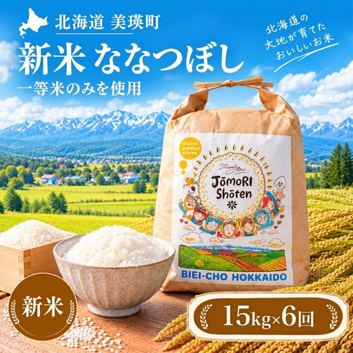 【6回定期便】白米 15kg （ 5kg ×3袋）ななつぼし 一等米 精米 ブランド米 定期便 【令和8年産】 城守商店