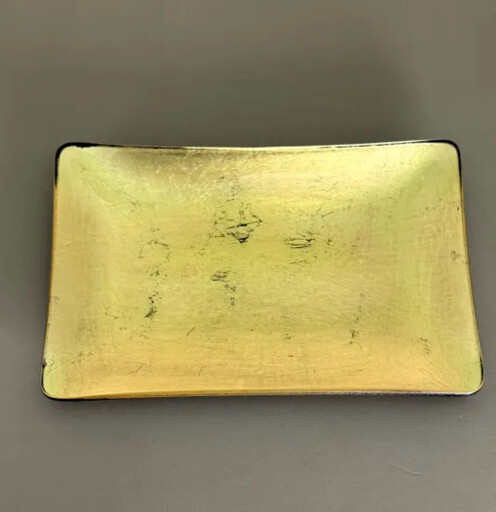 角小皿 箔貼り ゴールド ［NF136］