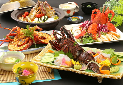 特大伊勢海老2尾使用!『常陸乃国いせ海老』プレミアム会席付 1泊2食ペア宿泊券[ 茨城県 日立市 ]