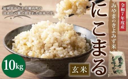 A233 みやまのきよみず米 にこまる 10kg 玄米 【2025年11月上旬より順次発送予定】
