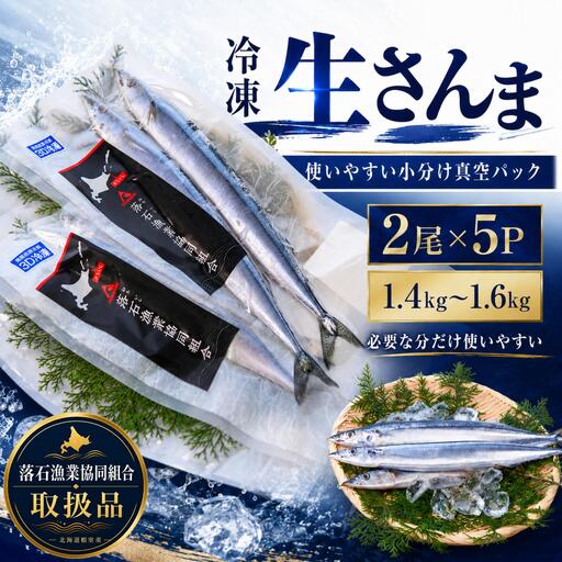 【北海道根室産】冷凍生さんま2尾×5P G-20006