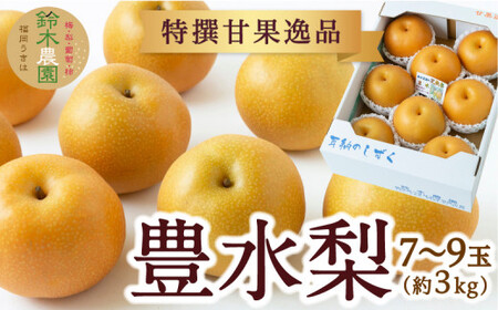 【先行予約】 鈴木農園 特撰甘果逸品 豊水梨 7玉から9玉 （約3kg） 【2026年8月下旬から9月上旬より順次発送予定】