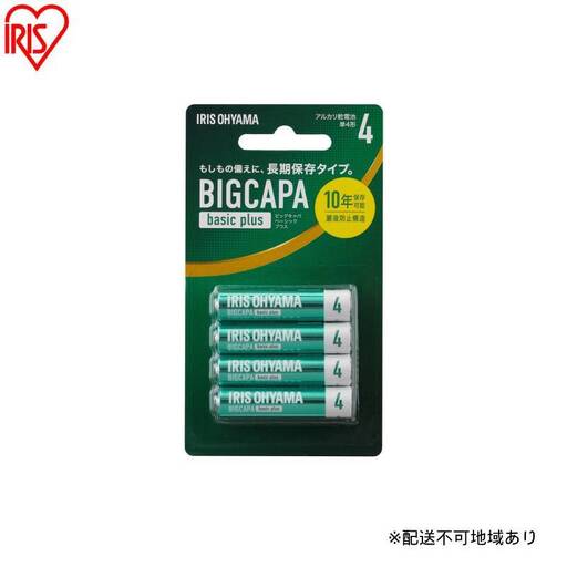 【4本×12パック】BIGCAPA basic plus アルカリ乾電池 単4形 4本パック LR03Bbp/4B 乾電池 単4 アルカリ 4本パック アイリスオーヤマ BIGCAPA basic＋単4形アルカリ乾電池4本パック アルカリ乾電池 アルカリ電池 乾電池4本パック 単4形 単四 単四形