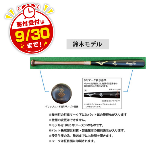 ミズノプロ【鈴木誠也モデル】硬式メイプル木製バット【1675495】
