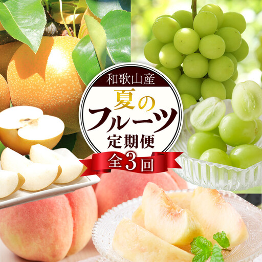 定期便全3回 【7月・8月・9月発送】 和歌山の夏のフルーツをお届け（桃・梨・シャインマスカット） ［TM224］