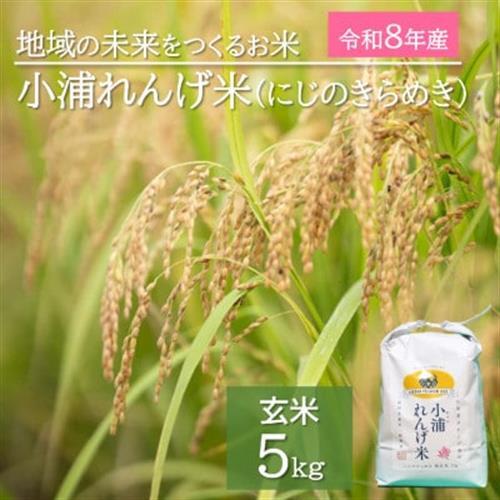 令和8年産(2026年産)　新米!小浦れんげ米(にじのきらめき)【玄米】 5kg【1684643】