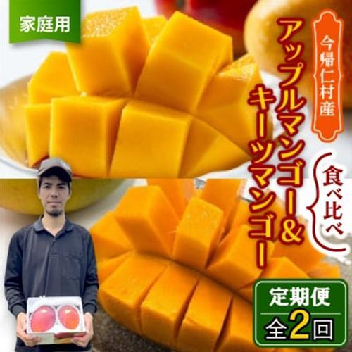 [発送月固定定期便]家庭用マンゴー2種食べ比べ(アップルマンゴー&キーツマンゴー)全2回[配送不可地域:離島]