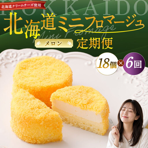 【6回定期便】 北海道ミニフロマージュ （メロン） 約900g×6回 合計約5.4kg ミニフロマージュ フロマージュ チーズケーキ ケーキ スイーツ 洋菓子 冷凍 北海道 小樽市