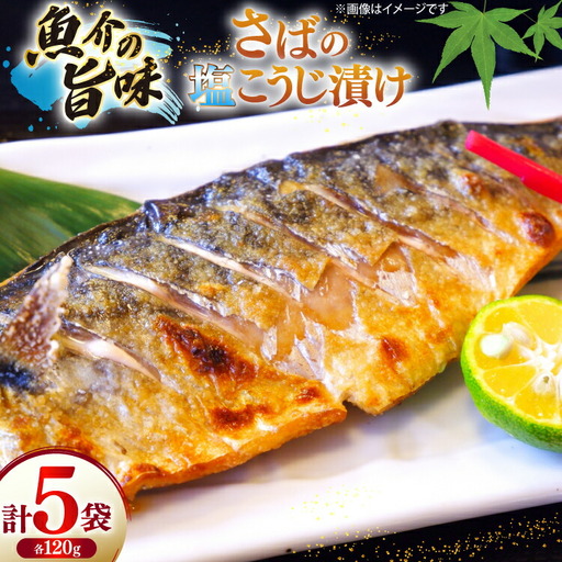 鯖 さば 漬け魚 漬魚 塩麹 塩こうじ 冷凍 魚 切り身 サバの塩こうじ漬け 5袋 (約120g/袋)