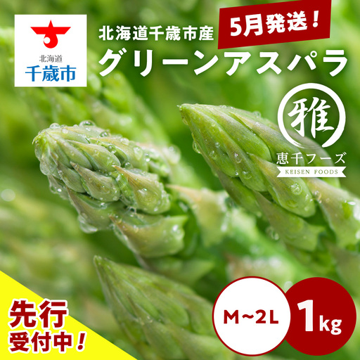 [ 2027年 春発送 ] グリーンアスパラ 1kg M〜2L アスパラ アスパラガス 野菜 千歳 北海道