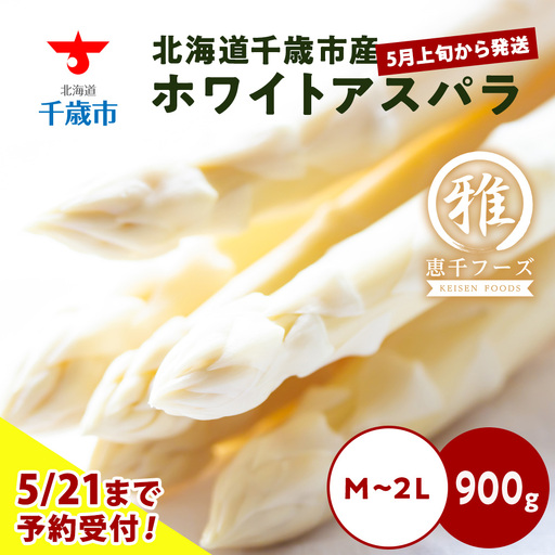 [2027年春発送] ホワイトアスパラ 900g M〜2L アスパラ アスパラガス 野菜 千歳 北海道