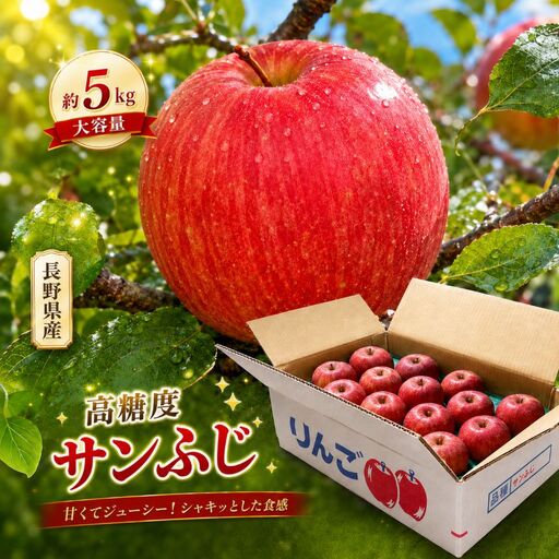 りんご 長野県産 サンふじ 約5kg 12個 ～ 15個 入り ＜2026年11月下旬～発送＞
