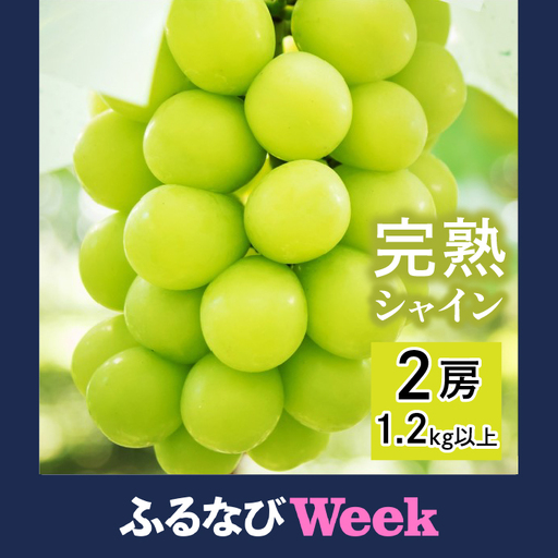 [ふるなびWEEK対象][完熟] シャインマスカット 2房 1.2kg以上 098-005-26y-week11