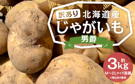 【訳あり】 北海道産 じゃがいも （男爵） 約3kg 山田農場 訳アリ 理由あり わけあり だんしゃく ジャガイモ 芋 いも 野菜 やさい ほくほく 北海道 京極町 常温 【2026年9月下旬-2027年1月上旬迄発送予定】