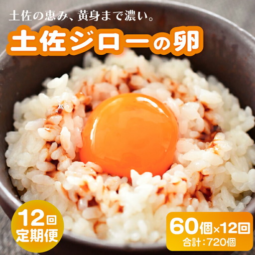 【12回定期便】土佐ジロー たまご 60個入×12 ＼たまご かけごはん／