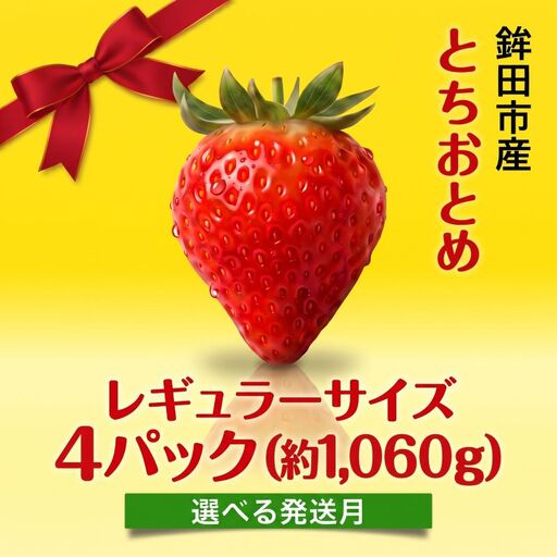 【4月発送】 いちご とちおとめ （レギュラーサイズ） 4パック
