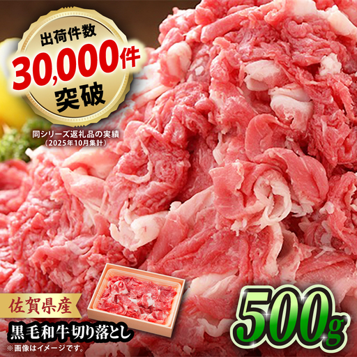 佐賀県産黒毛和牛切り落とし 500g×1P 吉野ヶ里町/石丸食肉産業[FBX050]