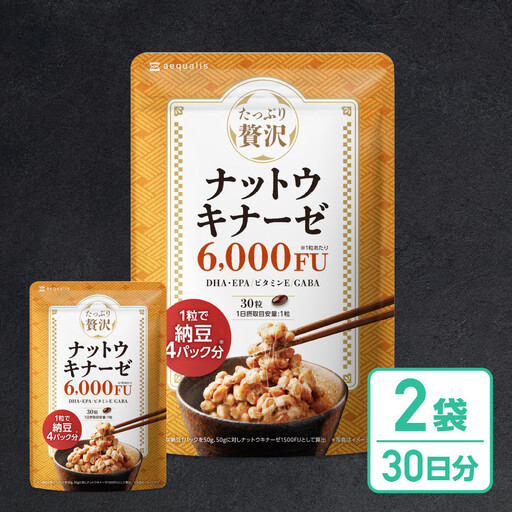 ナットウキナーゼ サプリメント たっぷり贅沢ナットウキナーゼ 2袋