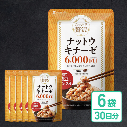 ナットウキナーゼ サプリメント たっぷり贅沢ナットウキナーゼ 6袋
