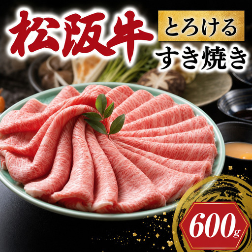 松阪牛 とろける すき焼き 600g 牛追道中 US21