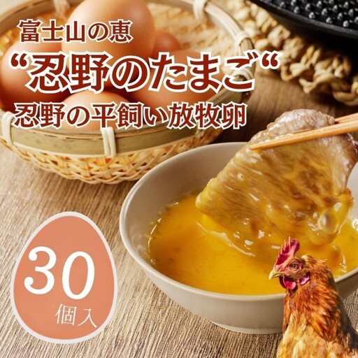 [忍野の平飼い放牧卵] 30個