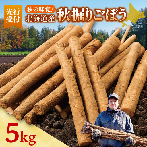 北海道十勝清水町産 秋堀りごぼう 5kg[2026年秋発送予定]牛蒡 ゴボウ