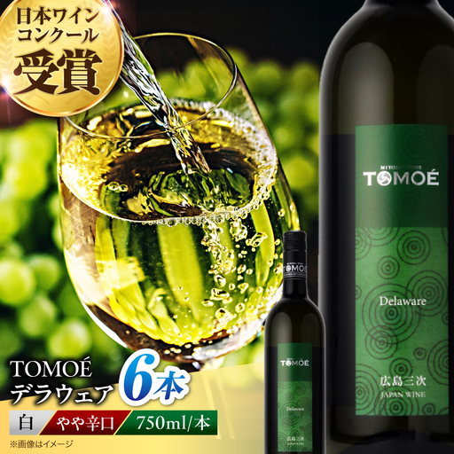 ワイン TOMOE デラウェア 白 やや辛口 750ml×6本 受賞 [APAZ091] 白ワイン