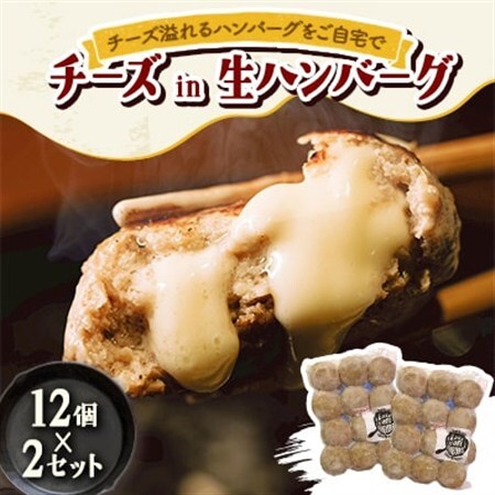 チーズ in 生ハンバーグ 12個×2セット グルテンフリー【配送不可地域：離島】【1673725】