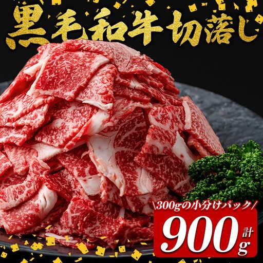 国産 黒毛和牛 切落し 計900g 小分け 真空パック a2-107